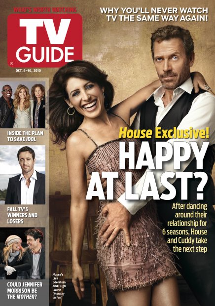 TV Guide cover - Lisa Edelstein, Hugh Laurie, Randy Jackson, Jennifer Lopez, Steven Tyler, Jennifer Morrison, Josh Radnor, Alex O'Loughlin - October 4, 2010