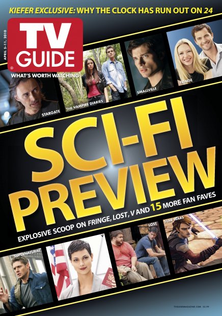 TV Guide cover - Jensen Ackles, Morena Baccarin, Robert Carlyle, Nina Dobrev, Matthew Fox, Jorge Garcia, Joshua Jackson, Anakin Skywalker, Anna Torv, Tom Welling, Paul Wesley - April 5, 2010