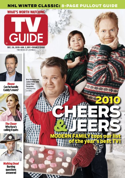 TV Guide cover - Eric Stonestreet, Jaden Hiller, Jesse Tyler Ferguson, Hugh Laurie, Kyra Sedgwick, Andrew Lincoln - December 20, 2010