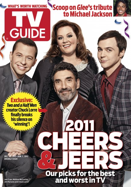 TV Guide cover - Jon Cryer, Melissa McCarthy, Jim Parsons, Chuck Lorre - December 19, 2011