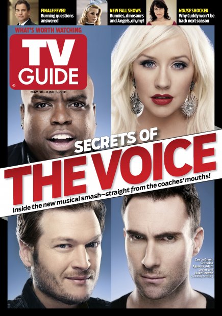 TV Guide cover - Cee Lo Green, Christina Aguilera, Blake Shelton, Adam Levine, Michael Weatherly, Amber Heard, Lisa Edelstein - May 30, 2011