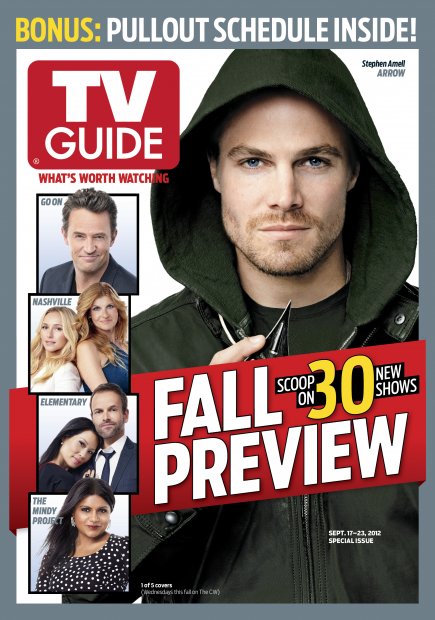 TV Guide cover - Hayden Panettiere, Connie Britton, Matthew Perry, Lucy Liu, Johnny Lee Miller, Mindy Kaling, Stephen Amell - September 17, 2012