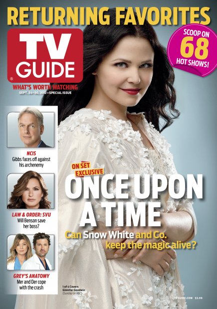 TV Guide cover - Ginnifer Goodwin, Mark Harmon, Ellen Pompeo, Patrick Dempsey, Mariska Hargitay - September 24, 2012