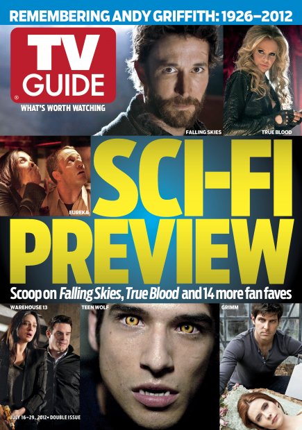 TV Guide cover - Noah Wyle, Anna Paquin, Colin Ferguson, Erica Cerra, Eddie McClintock, Joanne Kelly, Tyler Posey, David Giuntoli, Bitsie Tulloch - July 16, 2012