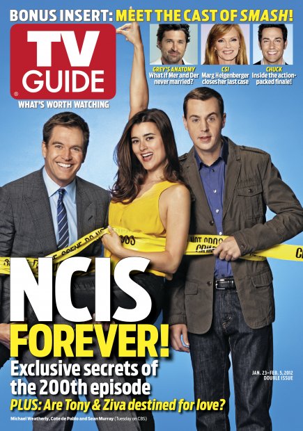 TV Guide cover - Michael Weatherly, Cote de Pablo, Sean Murry, Patrick Dempsey, Marg Helgenberger, Zachary Levi - January 23, 2012