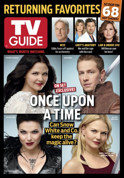 TV Guide cover - Ginnifer Goodwin, Josh Dallas, Lana Parrilla, Jennifer Morrison, Mark Harmon, Ellen Pompeo, Patrick Dempsey, Mariska Hargitay - September 24, 2012