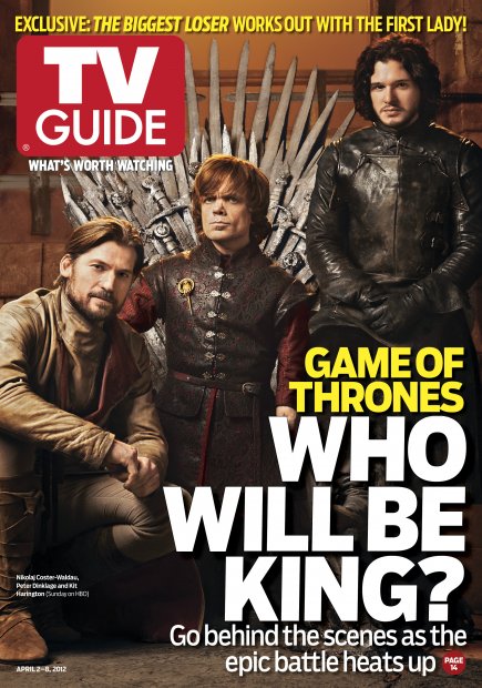 TV Guide cover - Nikolaj Coster-Waldau, Peter Dinklage, Kit Harington - April 2, 2012