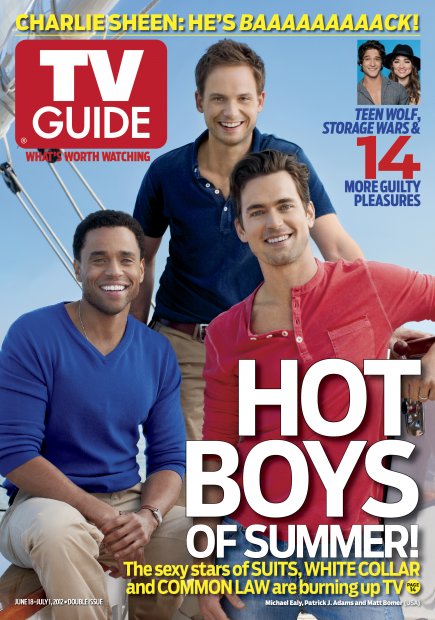 TV Guide cover - Michael Ealy, Patrick J. Adams, Matt Bomer - June 18, 2012