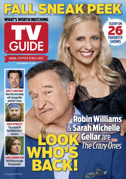 TV Guide cover - Robin Williams, Sarah Michelle Gellar, Patrick Dempsey, Willie Robertson, Mariska Hargitay - September 9, 2013