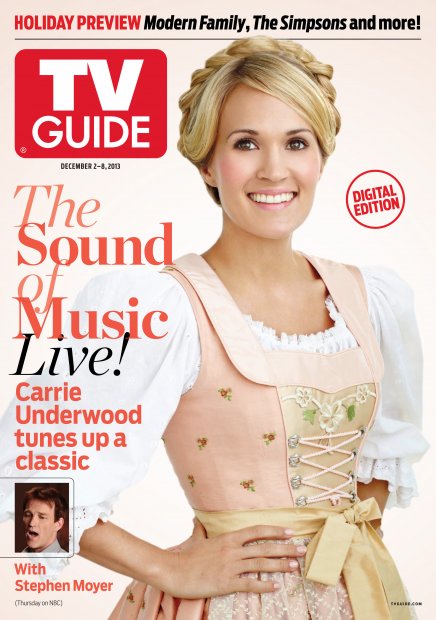 TV Guide cover - Carrie Underwood, Stephen Moyer - December 2, 2013