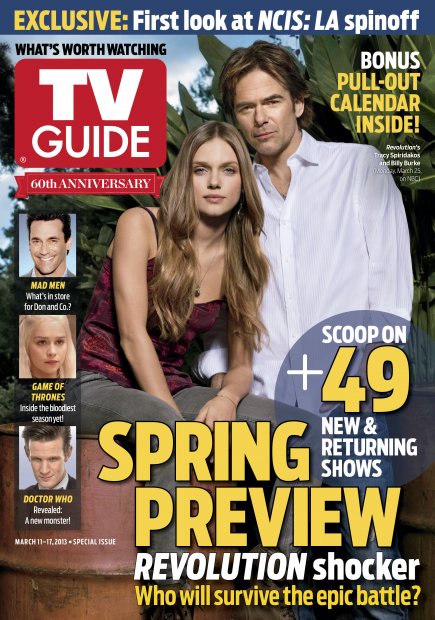 TV Guide cover - Tracy Spiridakos, Billy Burke, Jon Hamm, Emilia Clarke, Matt Smith - March 11, 2013