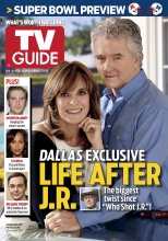 TV Guide cover - Linda Gray, Patrick Duffy, Larry Hagman, Dan Stevens, Kerry Washington, Jim Parsons - January 28, 2013