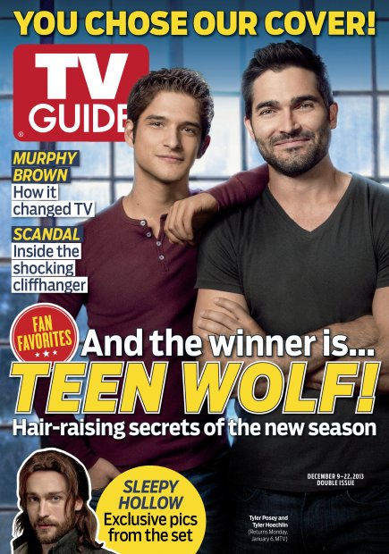 TV Guide cover - Tyler Posey, Tyler Hoechlin, Tom Mison - December 9, 2013
