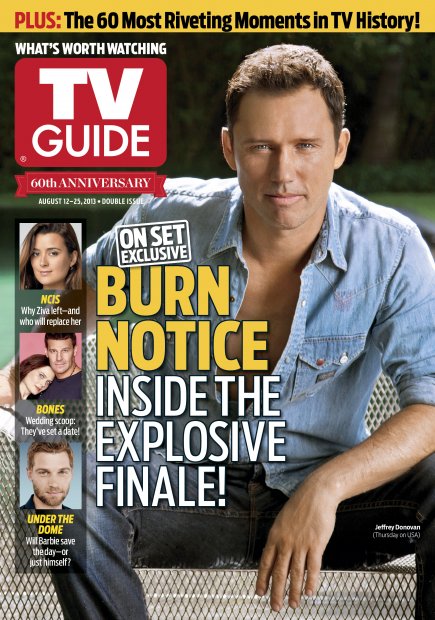 TV Guide cover - Jeffrey Donovan, Cote de Pablo, Emily Deschanel, David Boreanaz, Mike Vogel - August 12, 2013