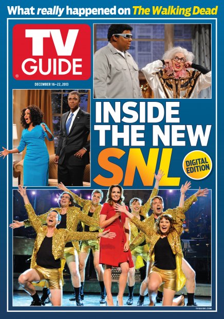 TV Guide cover - Jay Pharoah, Kenan Thompson, Kerry Washington, Lady Gaga, Tina Fey, John Milhiser, Beck Bennett, Noel Wells, Brooks Wheelan, Mike O’Brien, Kyle Mooney - December 16, 2013