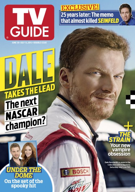 TV Guide cover - Dale Earnhardt Jr., Jerry Seinfeld, Mike Vogel, Rachelle Lefevre - June 30, 2014