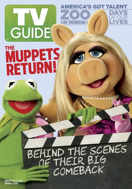 TV Guide cover - Kermit the Frog, Miss Piggy - August 10, 2015