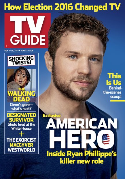 TV Guide cover - Ryan Phillippe, Steven Yeun - November 7, 2016