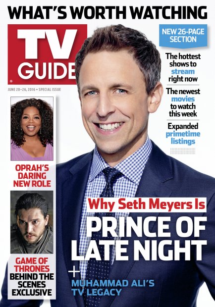 TV Guide cover - Kit Harington, Seth Meyers, Oprah Winfrey - June 20, 2016