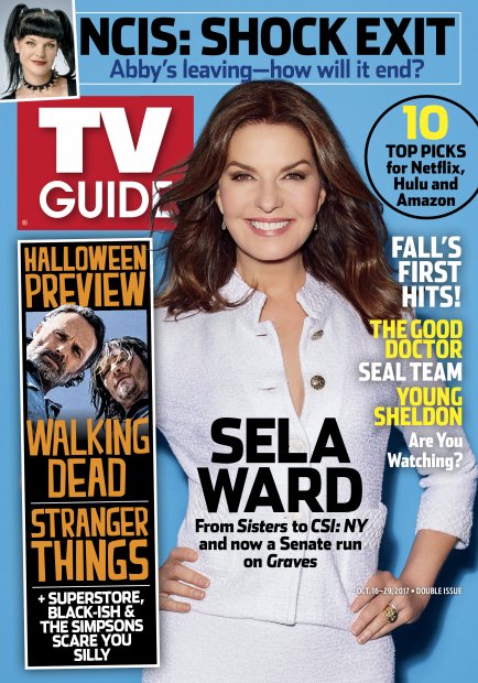 TV Guide cover - Andrew Lincoln, Pauley Perrette, Norman Reedus, Sela Ward - October 16, 2017