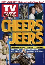 TV Guide cover - Caitriona Balfe, David Boreanaz, Emilia Clarke, Sean Hayes, Sam Heughan, Gaten Matarazzo, Eric McCormack, Debra Messing, Megan Mullally, Finn Wolfhard - December 11, 2017