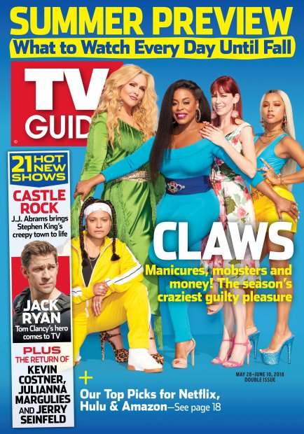 TV Guide cover - John Krasinski, Jenn Lyon, Niecy Nash, Carrie Preston, Judy Reyes, Karrueche Tran - May 28, 2018