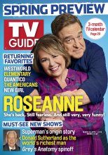 TV Guide cover - Roseanne Barr, John Goodman, Donald Sutherland - March 19, 2018