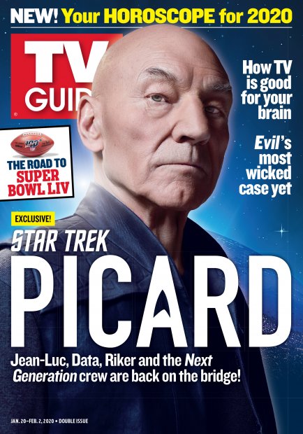 TV Guide cover - Patrick Stewart - January 20, 2020