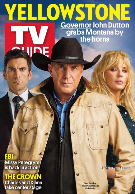 TV Guide cover - Wes Bentley, Kevin Costner, Kelly Reilly - November 7, 2022