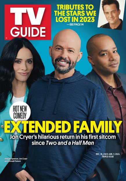 TV Guide cover - Jon Cryer, Donald Faison, Matthew Perry, Abigail Spencer - December 18, 2023