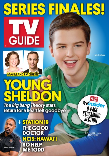 TV Guide cover - Iain Armitage, Mayim Bialik, Jason George, Jim Parsons - May 13, 2024