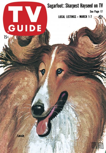 Lassie on the cover of TV Guide Magazine, 1958
